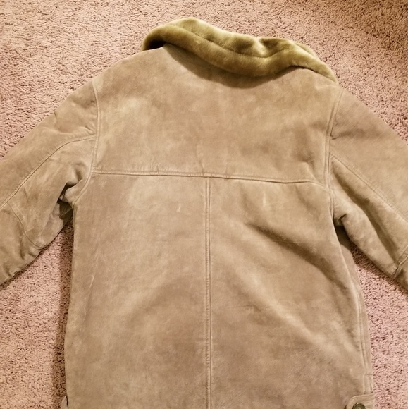 EUC Olive Green Suede Coat - Picture 5 of 7